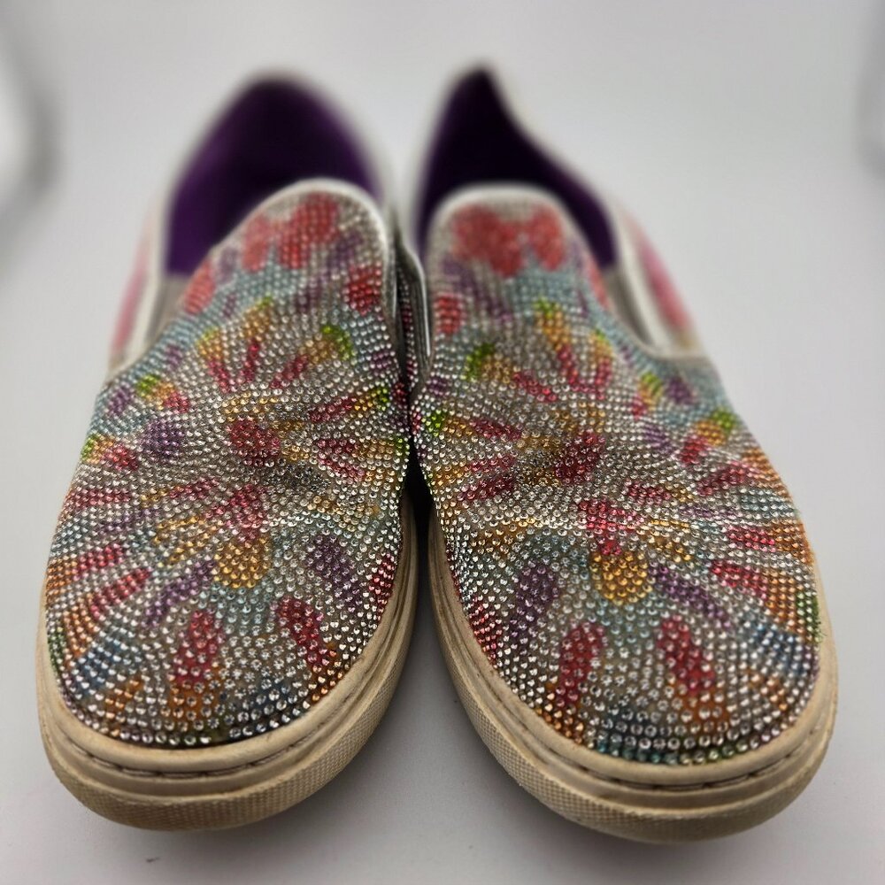 Steve Madden Girls Jcoultrr Slip-On Rhinestone Sneakers – Size 4M